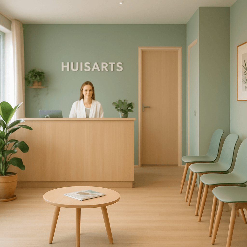 De lichte en rustige wachtruimte van Bloem & Bloem huisartsen